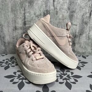 Nike Pink Suede AF1 Platform Sneakers